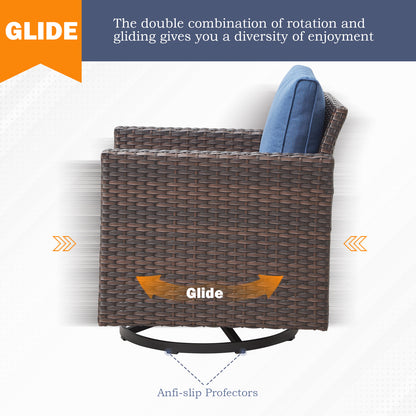 Outdoor 1-Piece Swivel Glider Chairs- 350LBS Weight Capacity, GRS Series