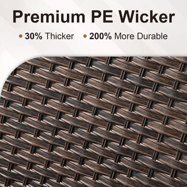 Luxury 10-Piece Patio Set – Sofa & Swivel Chairs with Ottomans, Hand-Woven All-Weather Wicker for Backyard Hosting, ND Series - Belord