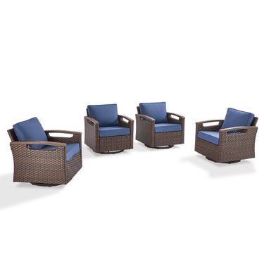 Luxury 4-Piece Patio Furniture Set with Swivel Rocking Chairs - Heavy Duty All-Weather PE Wicker, BBR Series - Belord