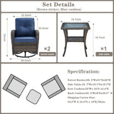 Save 50% - Swivel Glider Chairs Set with Side Table, NDS Series - Belord