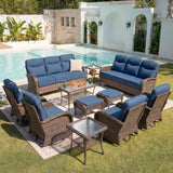 Ultimate 11-Piece Luxury Patio Furniture Set – Dual Sofas, Swivel Rockers & Coffee Table for Resort-Style Living, ND Series - Belord