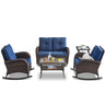Patio Conversation Set 5-Piece with Loveseat, Rocking Chairs, Coffee Table, and Side Table, NDS Series - Belord