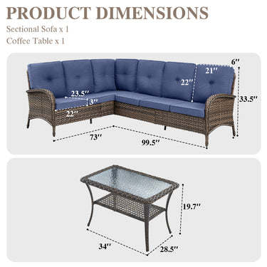 7-Piece Large Sectional Set with Coffee Table, NDS Series - Belord