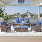 5-Piece All-Weather PE Wicker Conversation Set — Includes 1 Sofa, 2 Patio Chairs & 2 Ottomans with Cushions, WNG Series