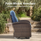 9-Piece Outdoor Conversation Set – Heavy-Duty Swivel Rockers, Waterproof Wicker for Large Deck Spaces, ND Series - Belord