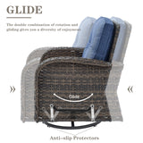 Patio Single PE Wicker Swivel Glider Chair with Thick Cushions, NDS Series - Belord