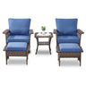 Swivel Glider Chairs Set with Ottoman and Side Table, SS Series - Belord