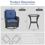 Save 60% - Swivel Glider Chairs Set with Side Table, NTC Series - Belord