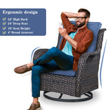 Save 60% - Outdoor 2PC PE Rattan Swivel Glider Chairs, NTC Series - Belord