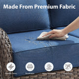 Premium 1-Piece Patio Sofa with Upgraded 6" Cushions – All-Weather Hand-Woven Wicker, High-Back Comfort for Garden & Front Porch, ND Series - Belord