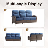 Luxury 10-Piece Patio Set – Sofa & Swivel Chairs with Ottomans, Hand-Woven All-Weather Wicker for Backyard Hosting, ND Series - Belord