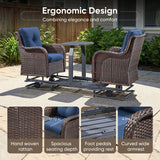Belord 2-Person Outdoor Wicker Glider Loveseat with Integrated Side Table & Cushioned Seats, NTC Series - Belord