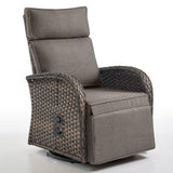 Premium Dual-Adjust Swivel Chaise - Patio Recliner with Customizable Backrest & Footrest, Luxury All-Weather Wicker - Belord