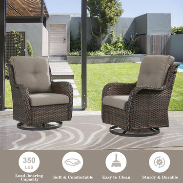 Save 60% - Outdoor 2PC PE Rattan Swivel Glider Chairs, NTC Series - Belord