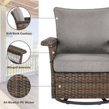 Swivel Glider Chairs Set with Ottoman and Side Table, SS Series - Belord
