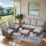 Sofa Set with Swivel Glider Chairs and Ottoman, SS Series - Belord