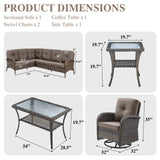Large Sectional Set 10-Piece with Swivel Glider Chairs, Coffee Table, and Side Table, NDS Series - Belord