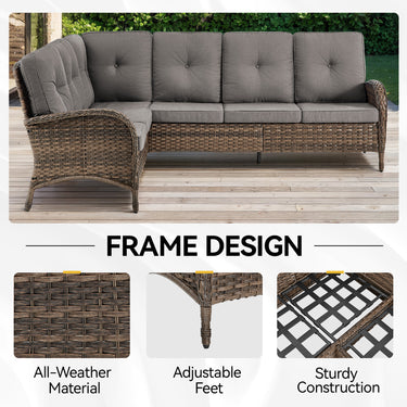 Large Sectional Set 10-Piece with Swivel Glider Chairs, Coffee Table, and Side Table, NDS Series - Belord