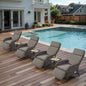 Premium 7-Piece Patio Conversation Set - 4 Adjustable Recliners & 3 Side Tables with 155° Lay Flat Chaise, NDS Series