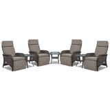 Premium 7-Piece Patio Conversation Set - 4 Adjustable Recliners & 3 Side Tables with 155° Lay Flat Chaise, NDS Series - Belord