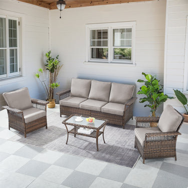 Sofa Set with Patio Chairs and Coffee Table, SS Series - Belord