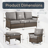 Sofa Set with Swivel Glider Chairs and Ottoman, SS Series - Belord
