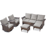 Sofa Set with Swivel Glider Chairs and Ottoman, SS Series - Belord