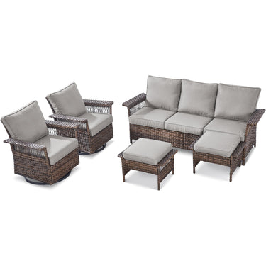 Sofa Set with Swivel Glider Chairs and Ottoman, SS Series - Belord