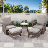 Swivel Glider Chairs Set with Ottoman and Side Table, SS Series - Belord