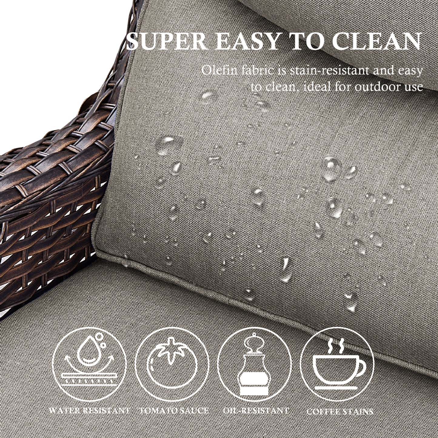 4PCS Outdoor Patio Fire Pit Set for Garden Parties, Rattan Sofa & Swivel Chairs with Rectangular Fire Table and Wind Glass, NT Series