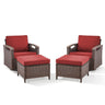 Premium 4-Piece Patio Conversation Set - Luxury Swivel Rocking Chairs with 2 Ottomans, All-Weather PE Wicker & Plush Cushions - BBR Series - Belord