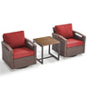 Heavy-Duty 3-Piece Outdoor Swivel Glider Set with Metal Side Table, BBR Series - Belord
