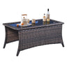 Outdoor PE Rattan Coffee Table with Tempered Glass Top, NTC Series - Belord