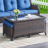 Outdoor PE Rattan Coffee Table with Tempered Glass Top, NTC Series - Belord
