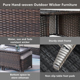 Outdoor PE Rattan Coffee Table with Tempered Glass Top, NTC Series - Belord