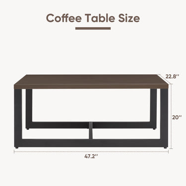 48" Outdoor Metal Coffee Table – Heat-Resistant, Rust-Proof & Hidden Storage, GRS Series - Belord