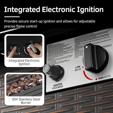 Rectangular Iron Fire Pit Table with Glass Cover, Lid - Belord