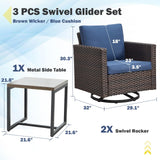 Save 60% - Swivel Glider Chairs Set with Side Table, GRS Series - Belord