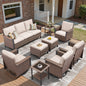 Complete 9-Piece Outdoor Lounge Set — Rattan-Style Sofa & 4 Swivel Rocker Chairs, WNG Series