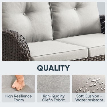Outdoor Wicker Glider Loveseat, NDS Series - Belord