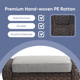 Luxury 10-Piece Patio Set – Sofa & Swivel Chairs with Ottomans, Hand-Woven All-Weather Wicker for Backyard Hosting, ND Series - Belord