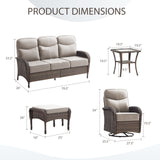 9-Piece Outdoor Conversation Set – Heavy-Duty Swivel Rockers, Waterproof Wicker for Large Deck Spaces, ND Series - Belord