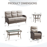 Grand 8-Piece Patio Furniture Set – Sofa & Swivel Rockers, 6" Cushions, Built for Garden Gatherings & Parties, ND Series - Belord