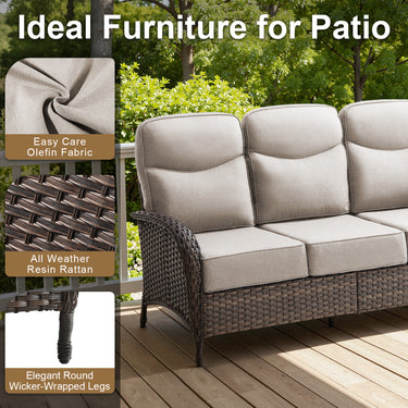Luxury 10-Piece Patio Lounge Set with Split Fire Pit Table & Ottomans – Ultimate Outdoor Comfort, ND Series - Belord