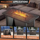 Spacious 9-Piece Patio Conversation Set with Metal Fire Pit Table – All-Weather Wicker Seating for Outdoor Gatherings, ND Series - Belord
