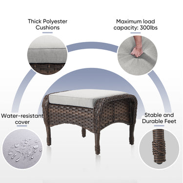 Luxury 10-Piece Patio Lounge Set with Split Fire Pit Table & Ottomans – Ultimate Outdoor Comfort, ND Series - Belord