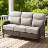 Premium 1-Piece Patio Sofa with Upgraded 6" Cushions – All-Weather Hand-Woven Wicker, High-Back Comfort for Garden & Front Porch, ND Series - Belord