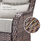 3-Piece All-Weather Wicker Sectional Sofa – 6" Ultra-Thick Cushions & Ottomans, NT Series - Belord