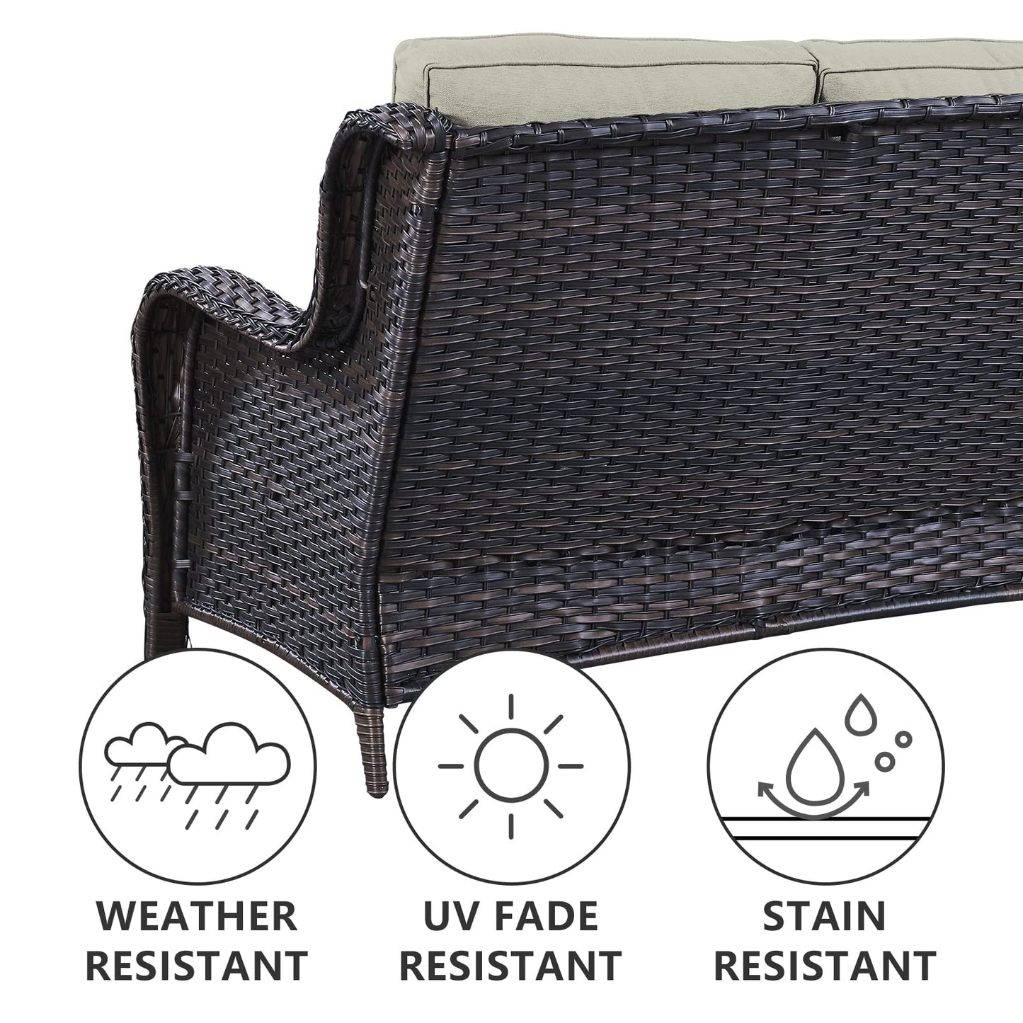 4-Piece Outdoor Conversation Set with Rectangular Fire Table, Sofa & Swivel Chairs, NTC Series