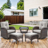 Swivel Glider Chairs Set with Side Table and Ottoman, NDS Series - Belord